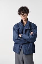 Navy Monolith Overshirt Back view | Weezy