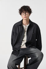 Noir-Wash Paneled Shirt Front view | Weezy
