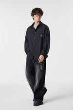 Noir Pinstripe Overshirt Detail view | Weezy