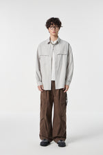 Grey Clean Field Overshirt Back view | Weezy