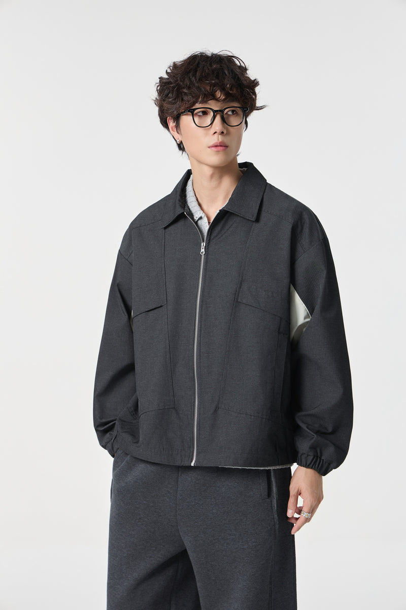 Black Modern Workwear Bomber Close-up | Weezy