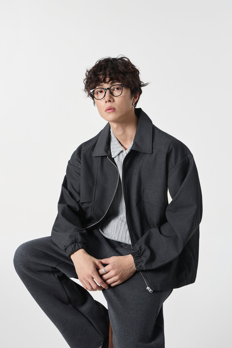 Black Modern Workwear Bomber Front view | Weezy