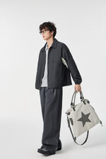 Black Modern Workwear Bomber View 10 | Weezy