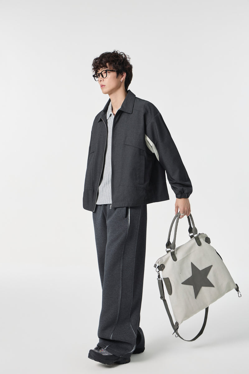 Black Modern Workwear Bomber View 10 | Weezy
