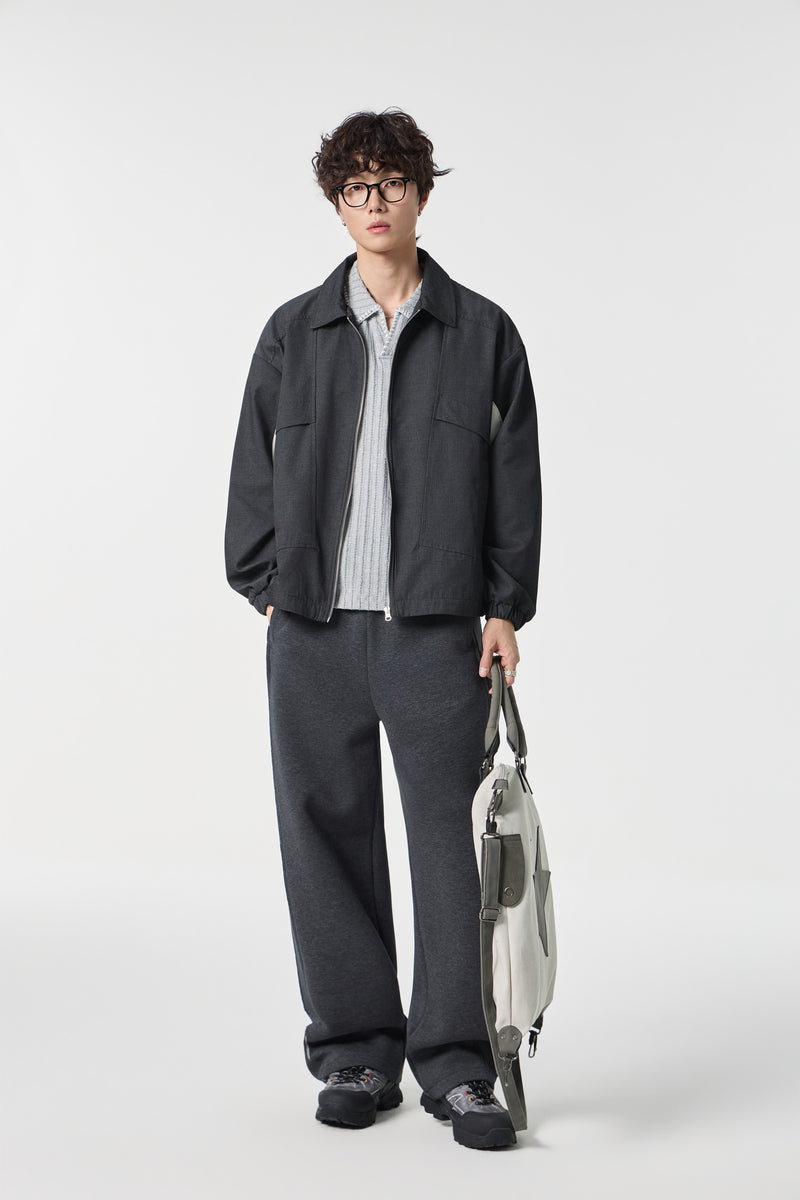 Black Modern Workwear Bomber Detail view | Weezy