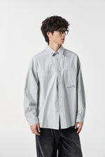 Geographic Grey Tech Utility Overshirt Back view | Weezy