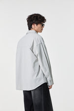 Geographic Grey Tech Utility Overshirt Model view | Weezy