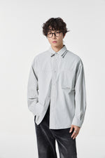 Geographic Grey Tech Utility Overshirt Front view | Weezy