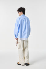 Soft Blue Contrast Pocket Oxford Shirt View 9 | Weezy