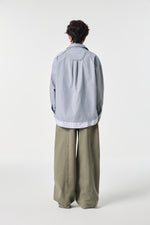 Grey Contrast Pocket Oxford Shirt Detail view | Weezy