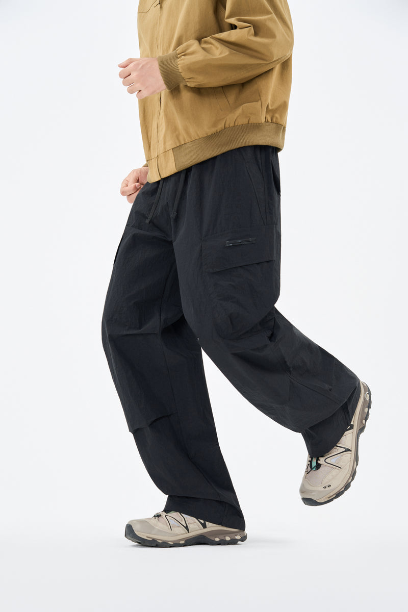 Jet Black Utility Cargo Pants Detail view | Weezy