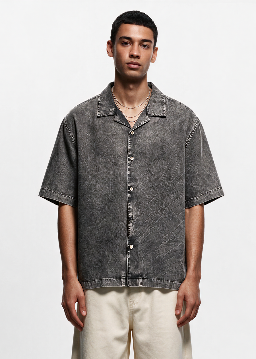 Acid Washed Shirt Front view | Weezy