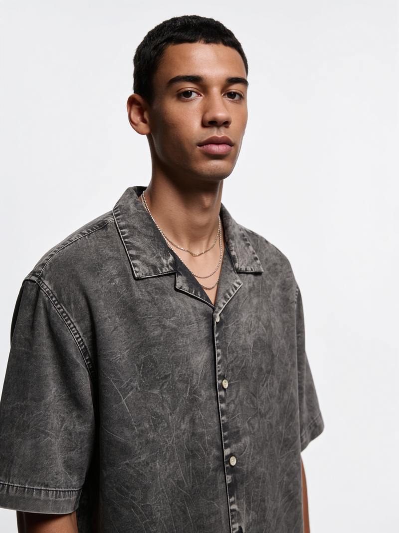 Acid Washed Shirt Model view | Weezy