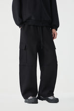 Jet Black Cargo Sweatpants Side view | Weezy