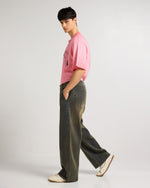 Textured Lattice Sage Green Pants Front view | Weezy