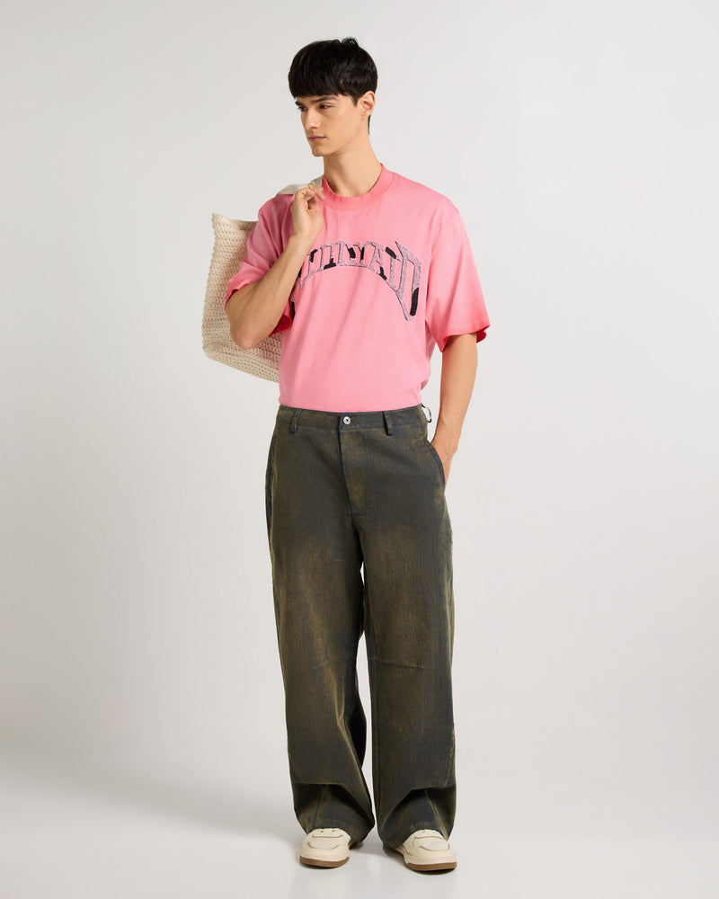 Textured Lattice Sage Green Pants Side view | Weezy