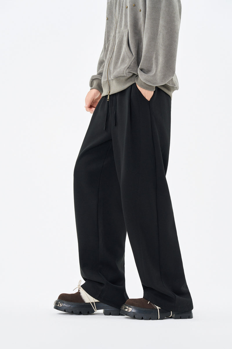 Jet Black Monoframe Relaxed Fit Pants Detail view | Weezy