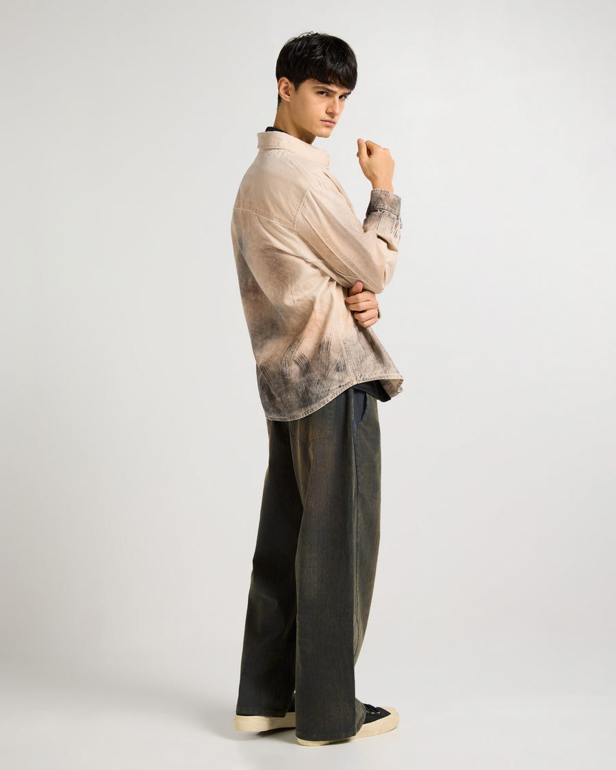 Gradient Washed Apricot Overshirt Side view | Weezy