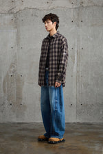 Black Chequered Plaid Overshirt Lifestyle view | Weezy