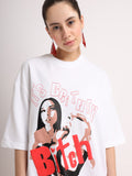 White Britney Bitch Oversized T-Shirt