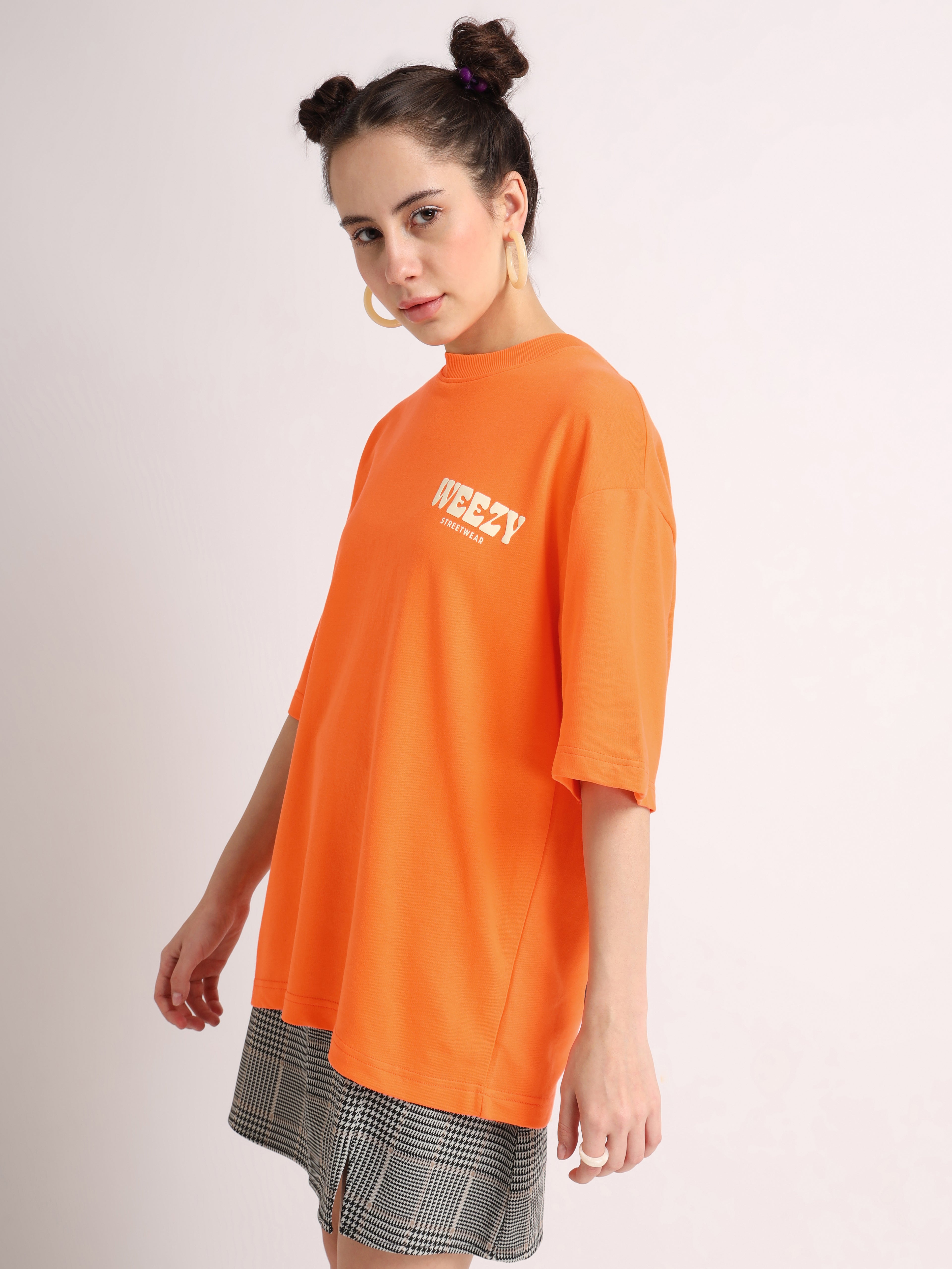 Neon Orange Change Oversized T-Shirt