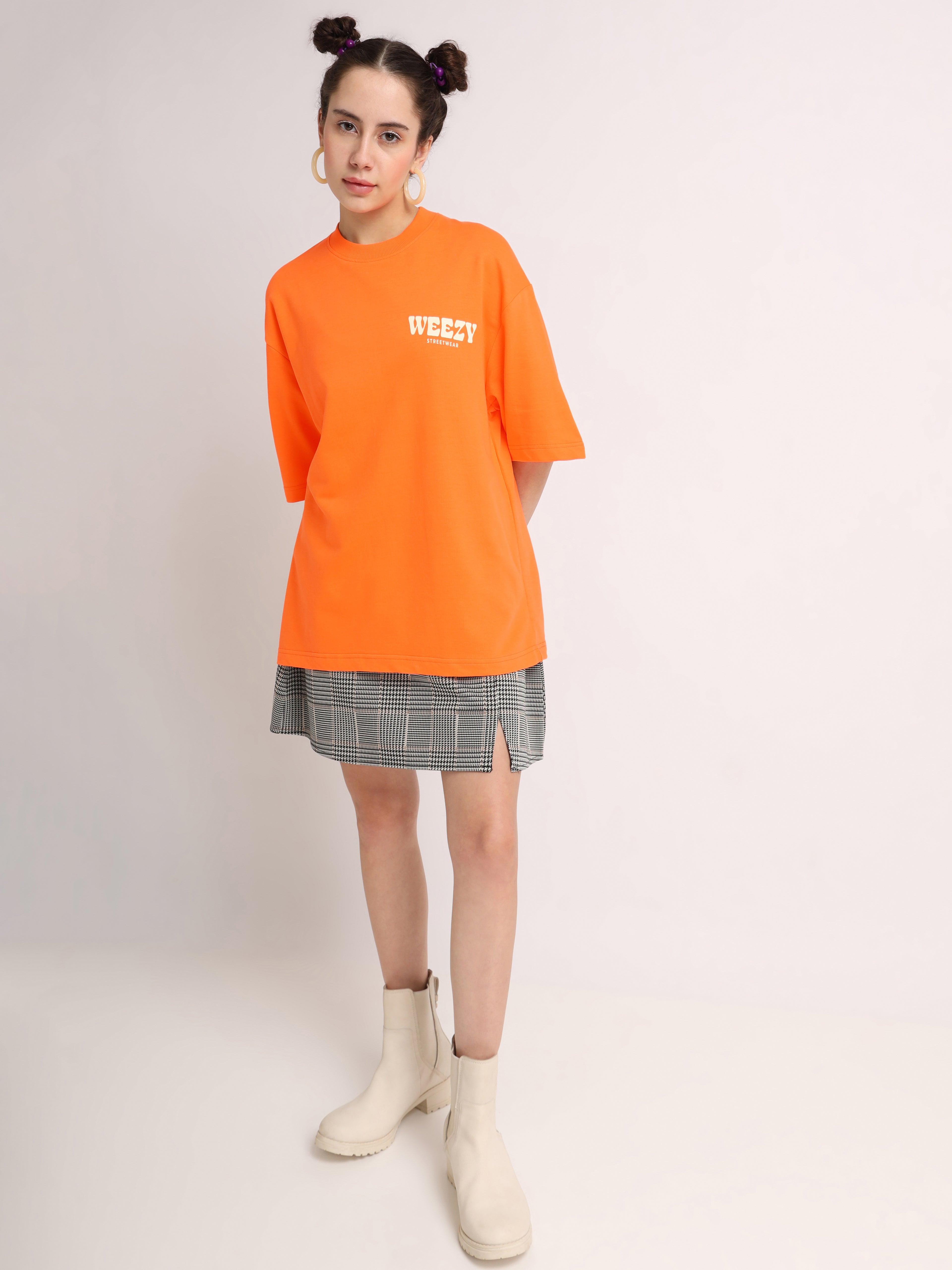 Neon Orange Change Oversized T-Shirt