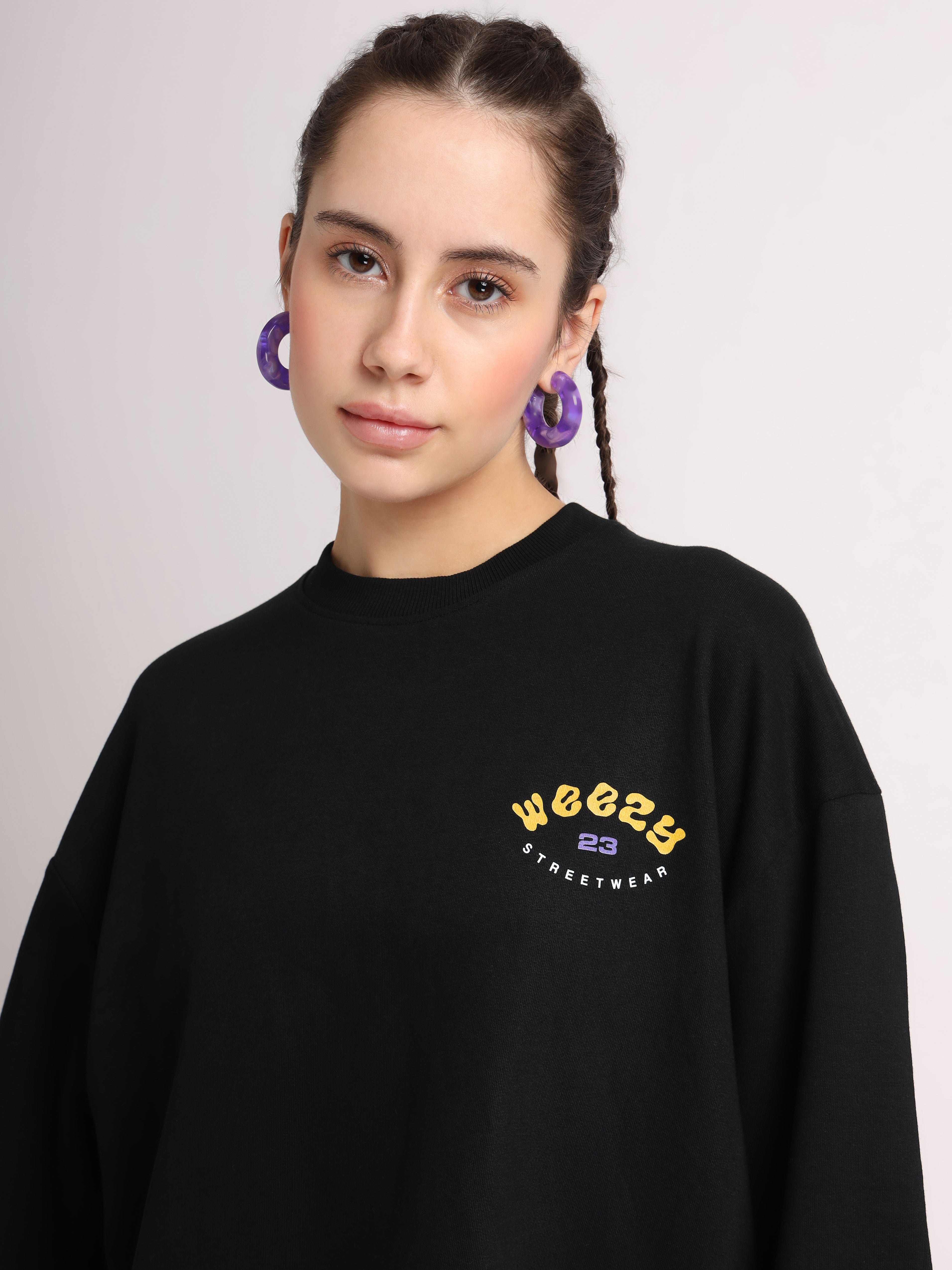 Jet Black Creeping Oversized T-Shirt