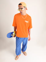 Neon Orange Change Is Constant Oversized T-Shirt Lifestyle view | Weezy