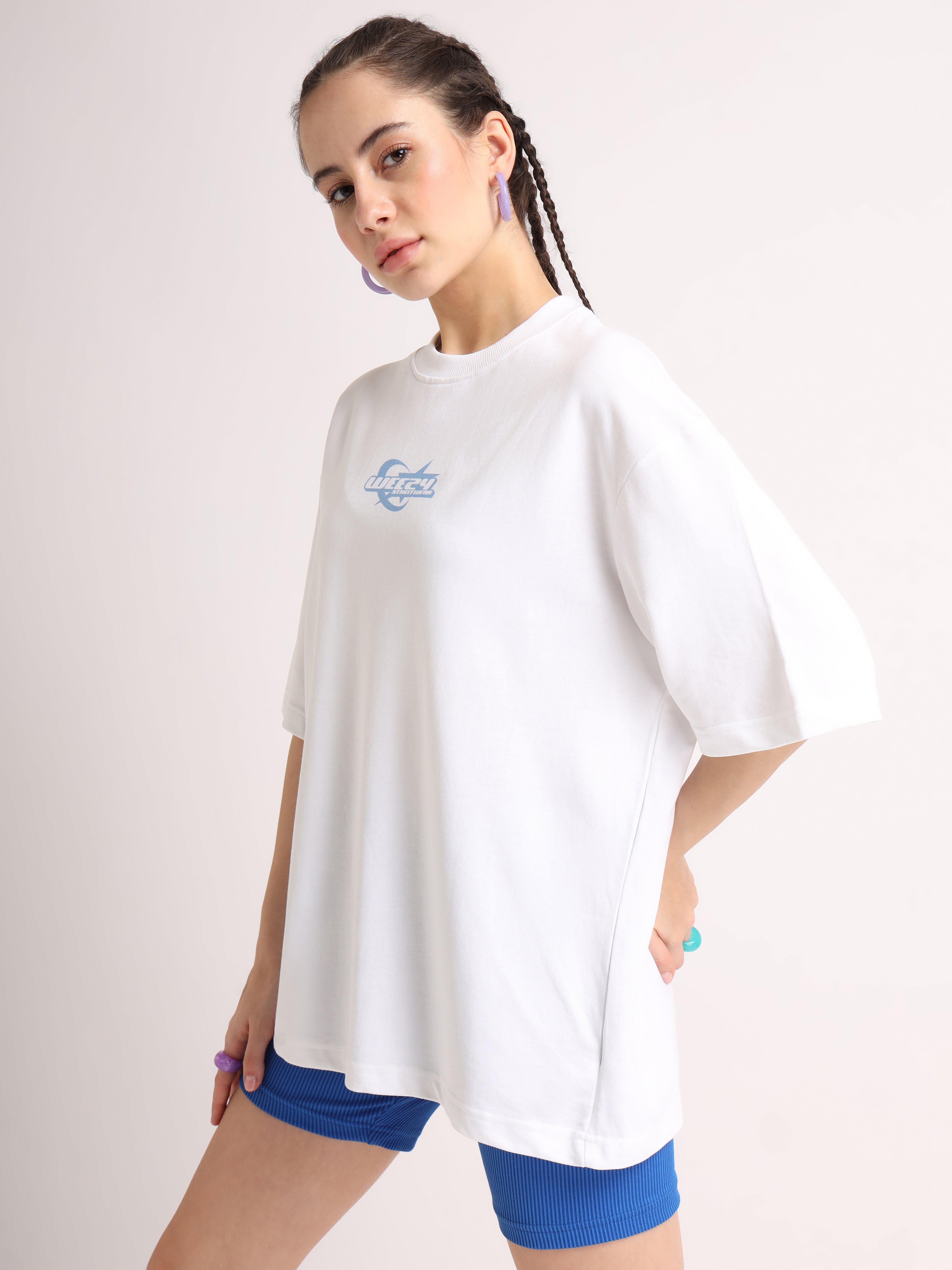 White Depressed But Cool Oversized T-Shirt