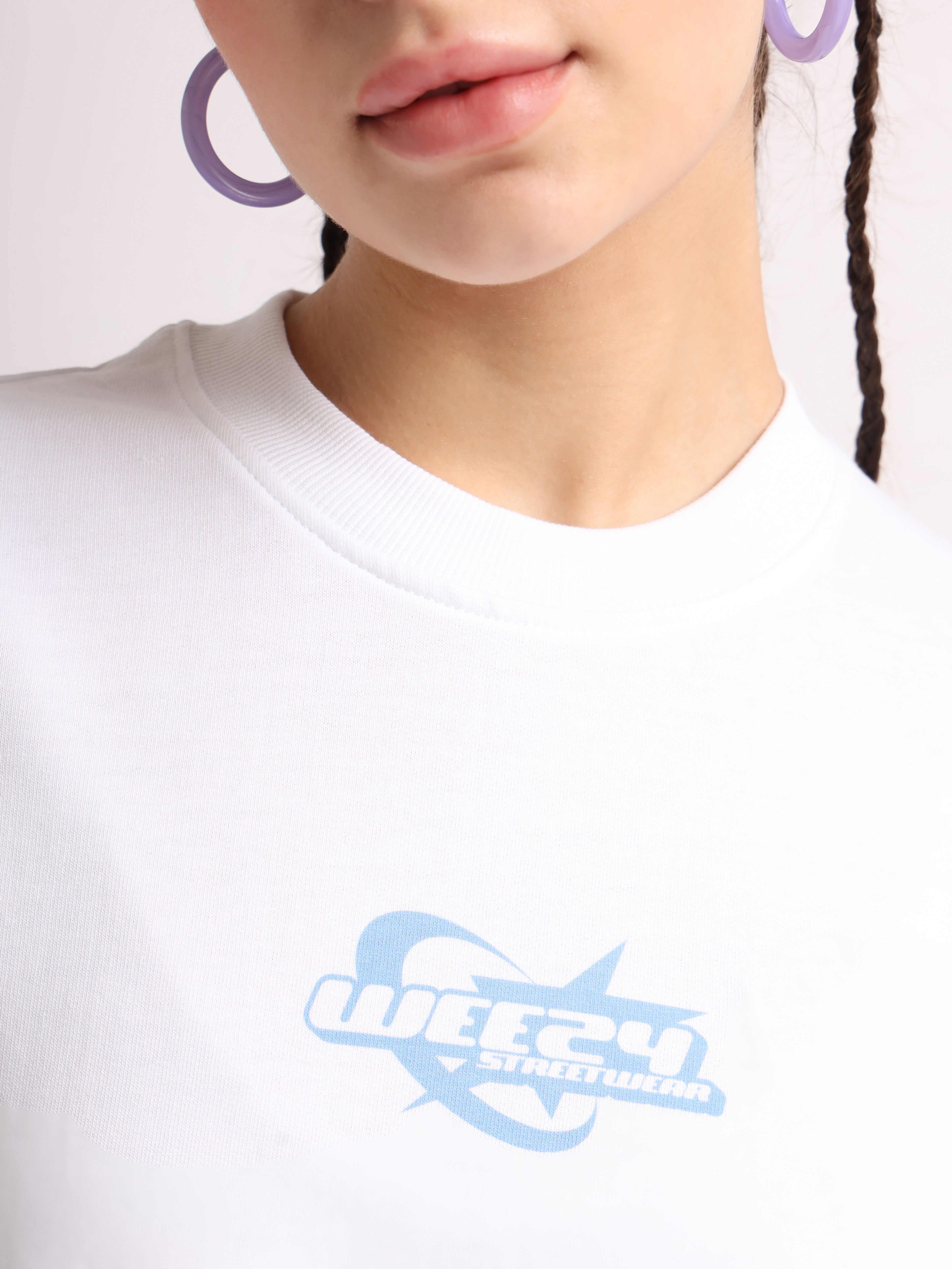 White Depressed But Cool Oversized T-Shirt