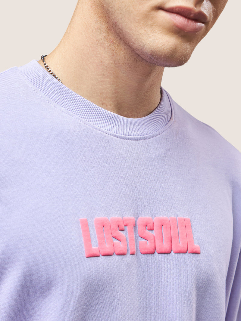 Lilac Lost Soul Oversized T-Shirt Detail view | Weezy