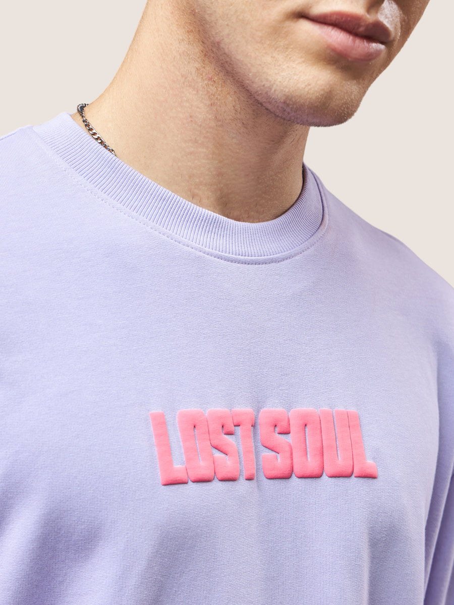 Lilac Lost Soul Oversized T-Shirt Detail view | Weezy
