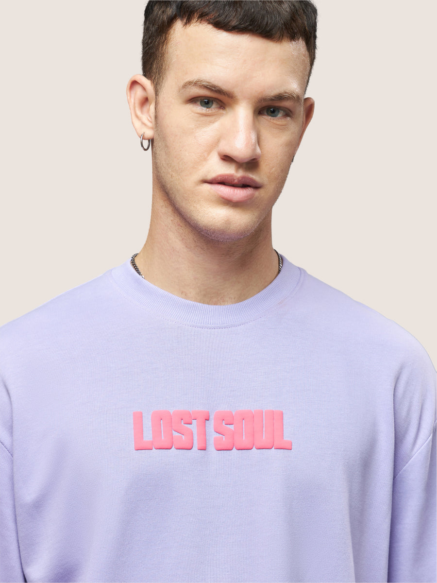 Lilac Lost Soul Oversized T-Shirt Back view | Weezy