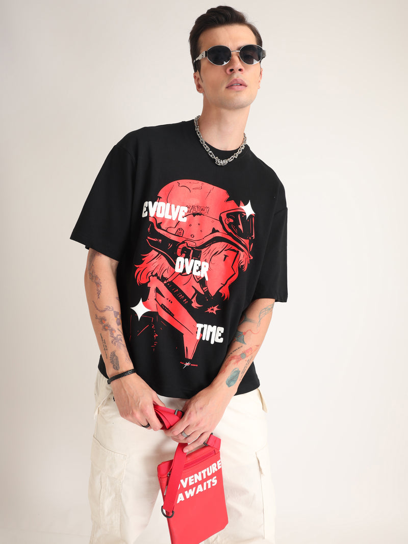 Jet Black Evolve Oversized T-Shirt Back view | Weezy