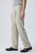 Stone Pleat Trousers Side view | Weezy