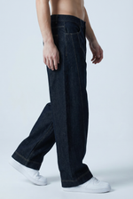 Midnight Grid Jeans Side view | Weezy