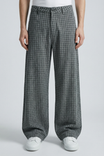 Stone Grid Trousers Front view | Weezy
