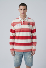 Red Striped Rugby Shirt Side view | Weezy