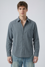 Steel Gingham Shirt Back view | Weezy