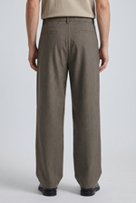 Taupe Drape Trousers Detail view | Weezy