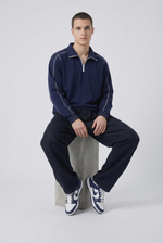 Indigo Circuit Polo Shirt Side view | Weezy
