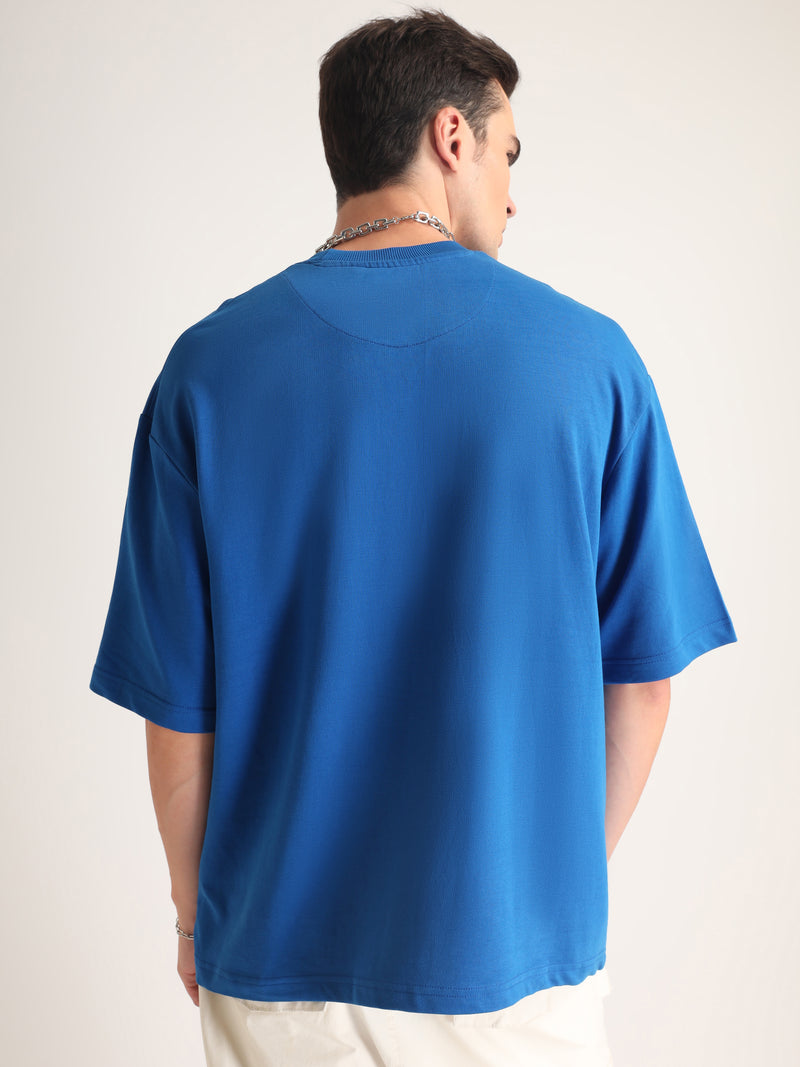 Imperial Blue Gunz & Roses Oversized T-Shirt Side view | Weezy