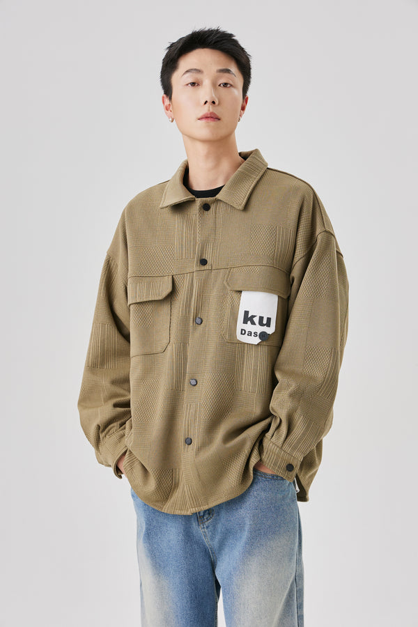Beige Structure Overshirt