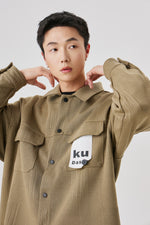 Beige Structure Overshirt Back view | Weezy