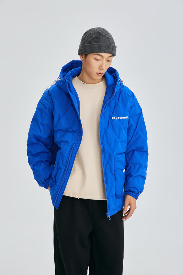 Electric Blue Quilted Puffer Jacket