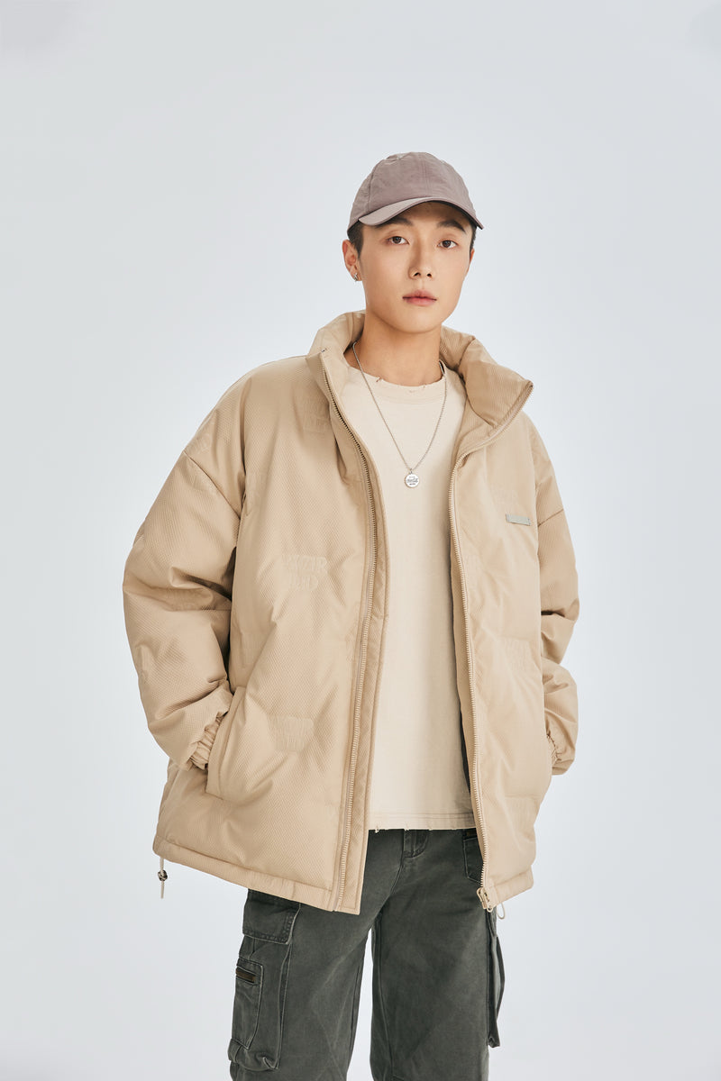 Soft Sand Puffer Jacket Model view | Weezy