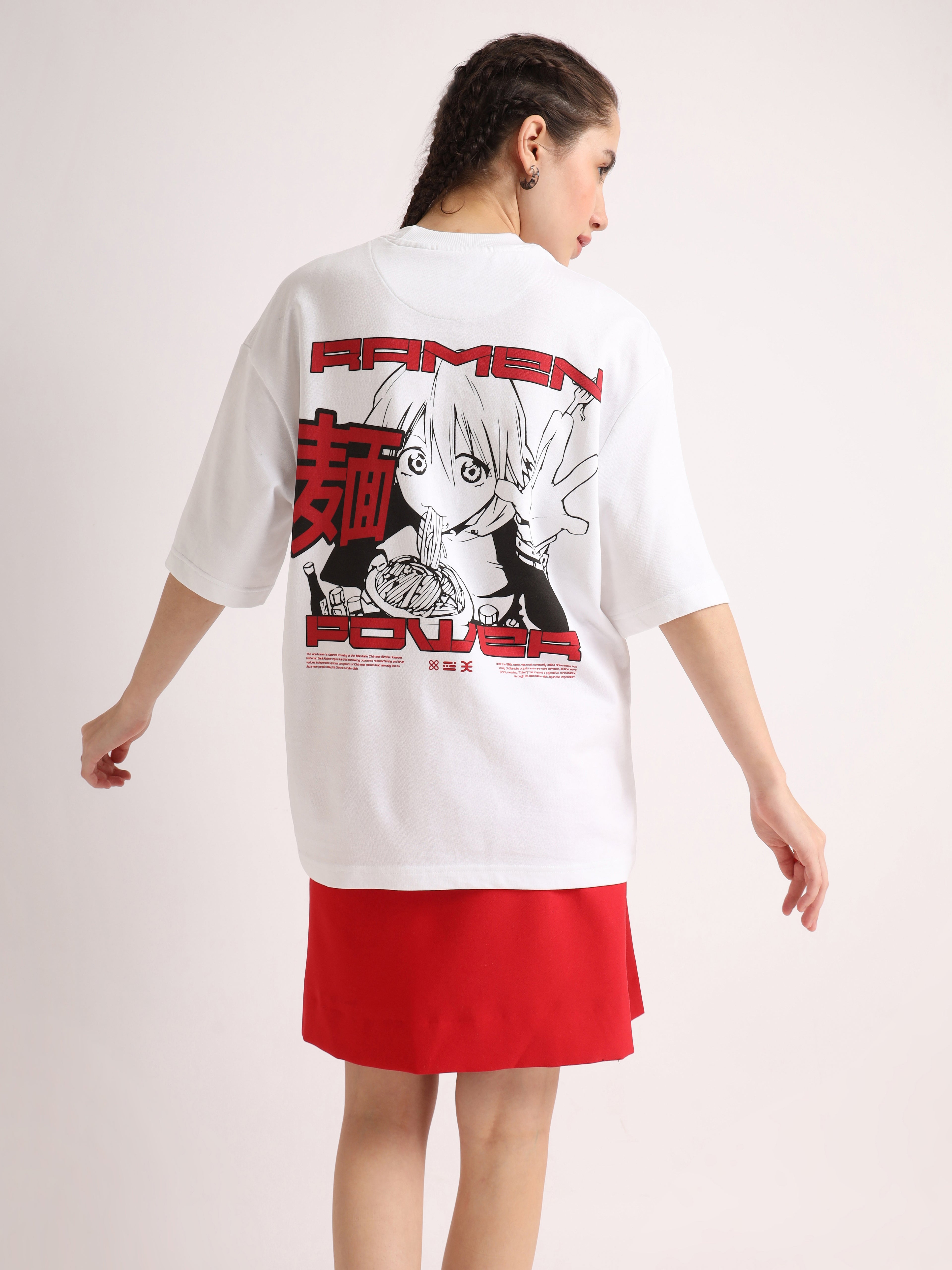 White Ramen Power Oversized T-Shirt
