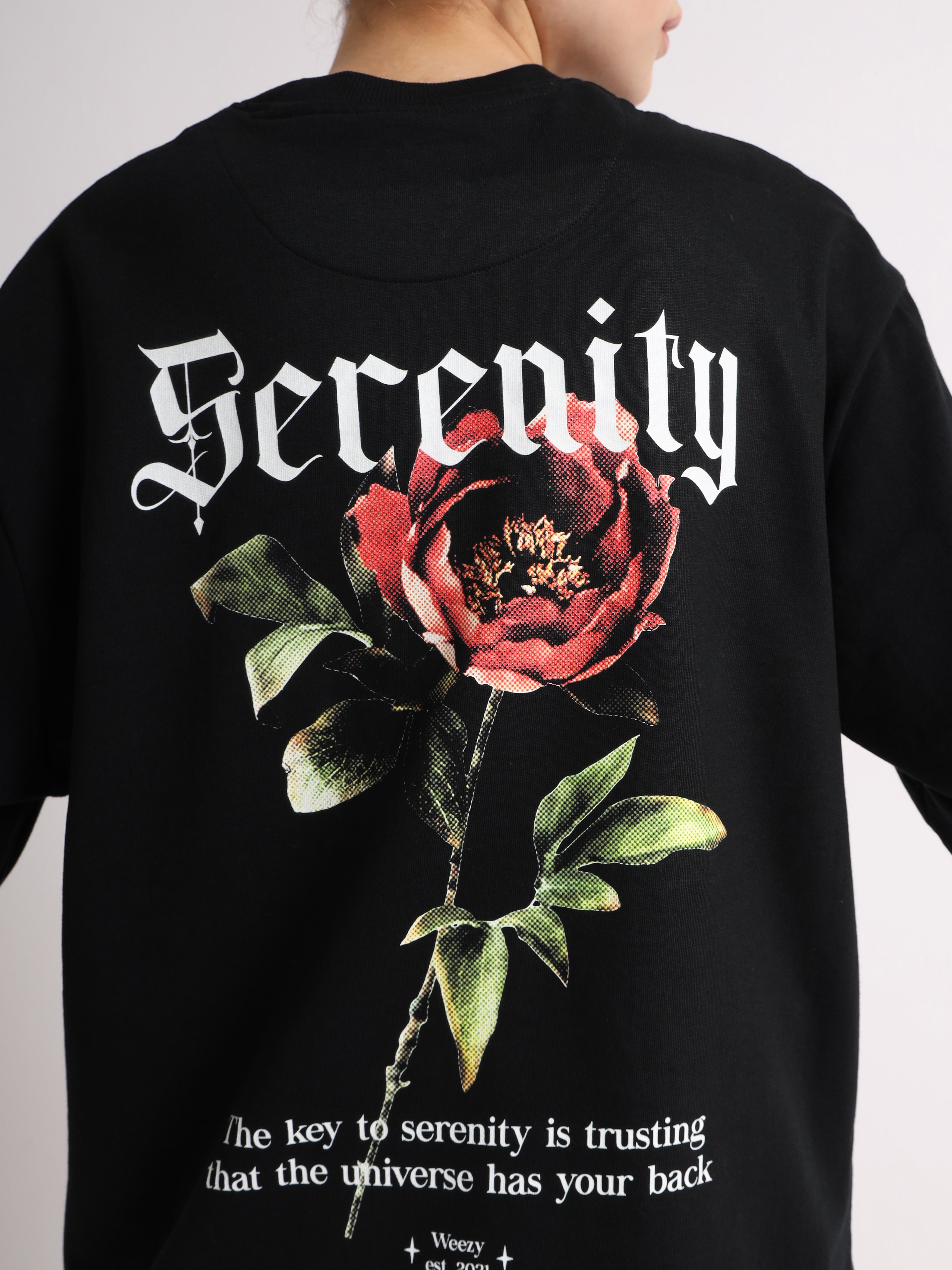 Jet Black Serenity Oversized T-Shirt
