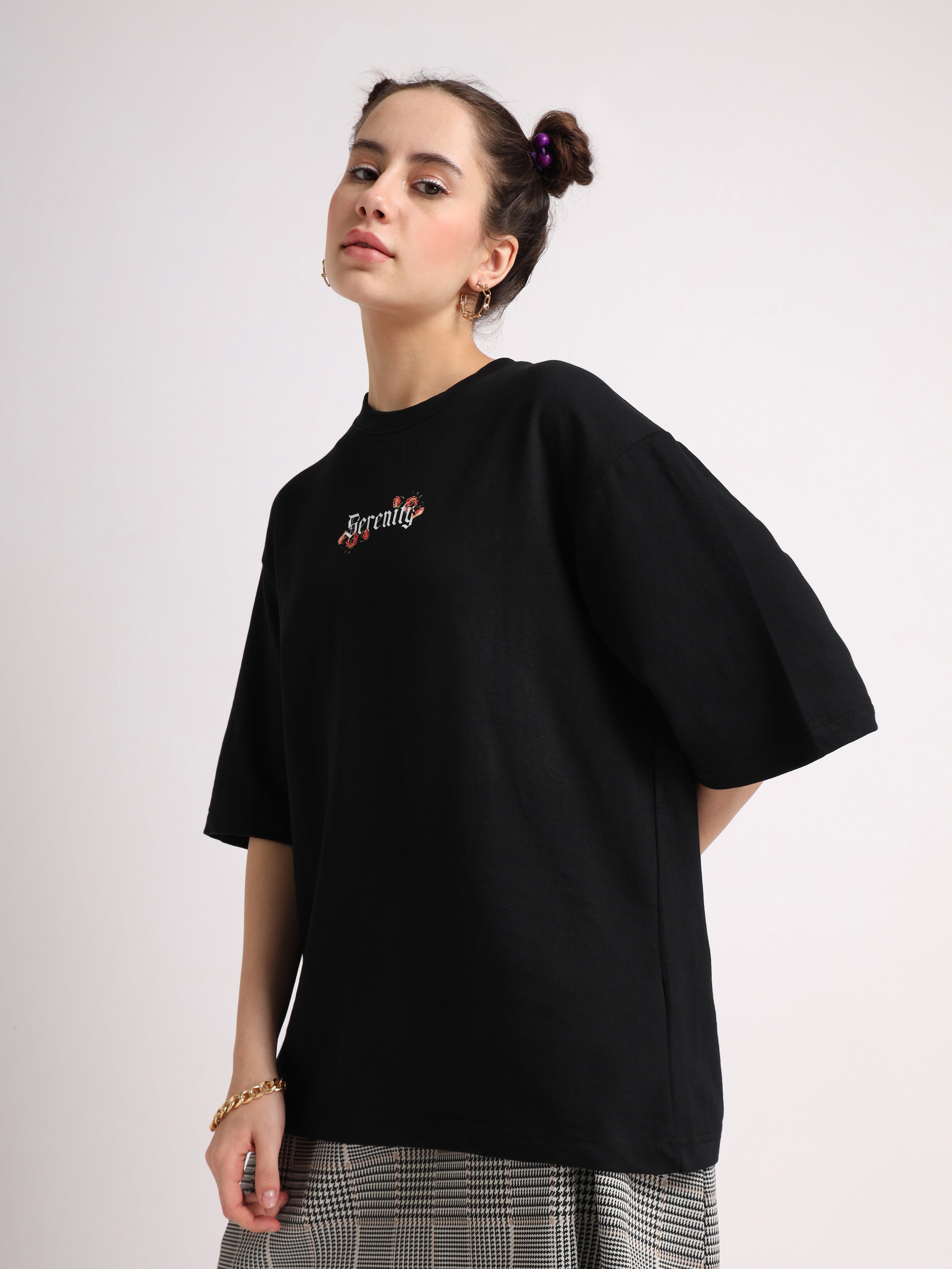 Jet Black Serenity Oversized T-Shirt