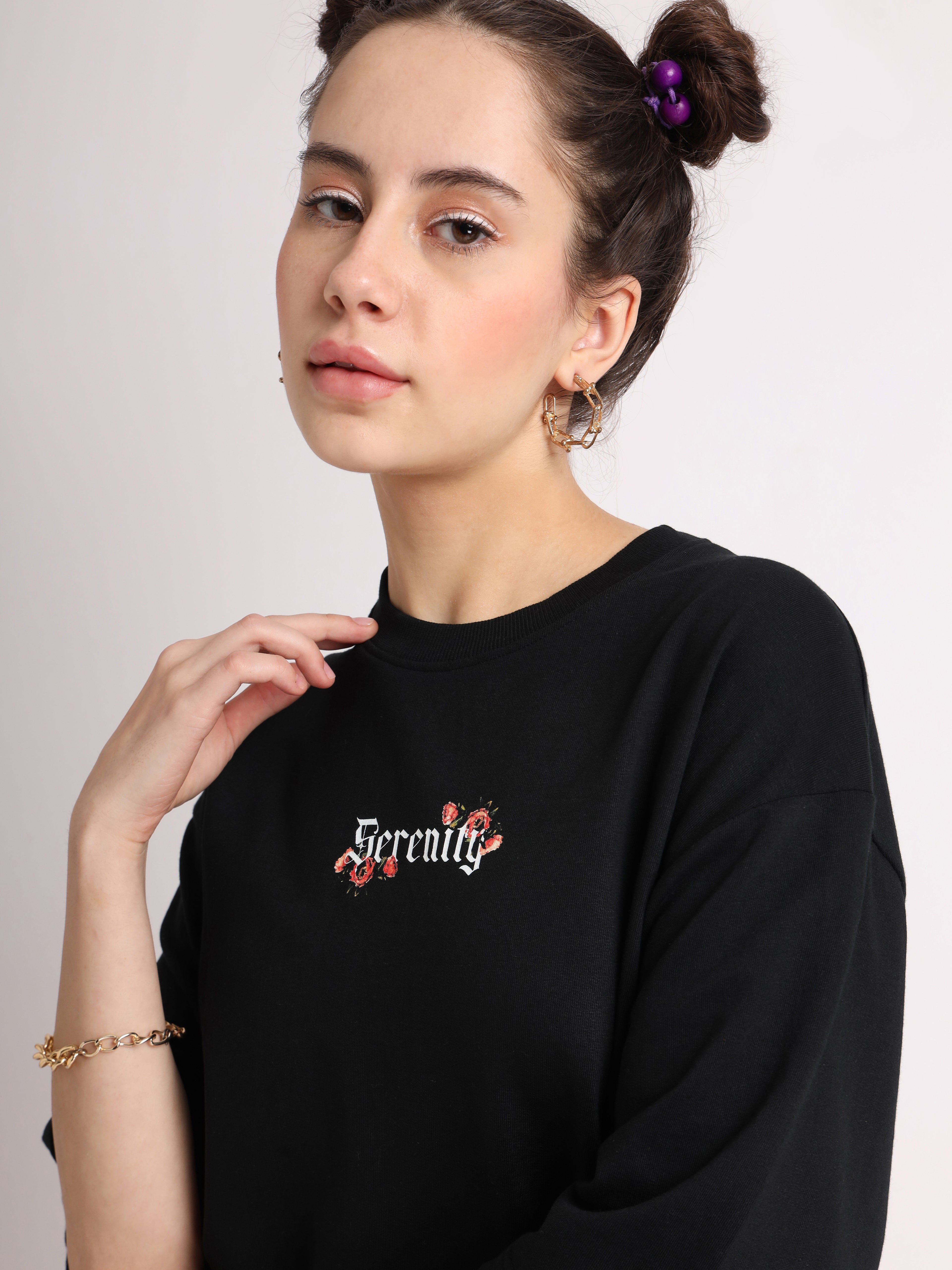 Jet Black Serenity Oversized T-Shirt